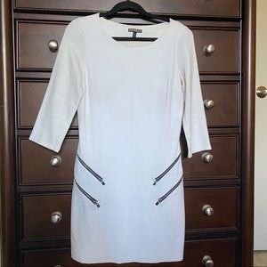 EXPRESS Zipper Detail 3/4 Sleeve Sheath Dress